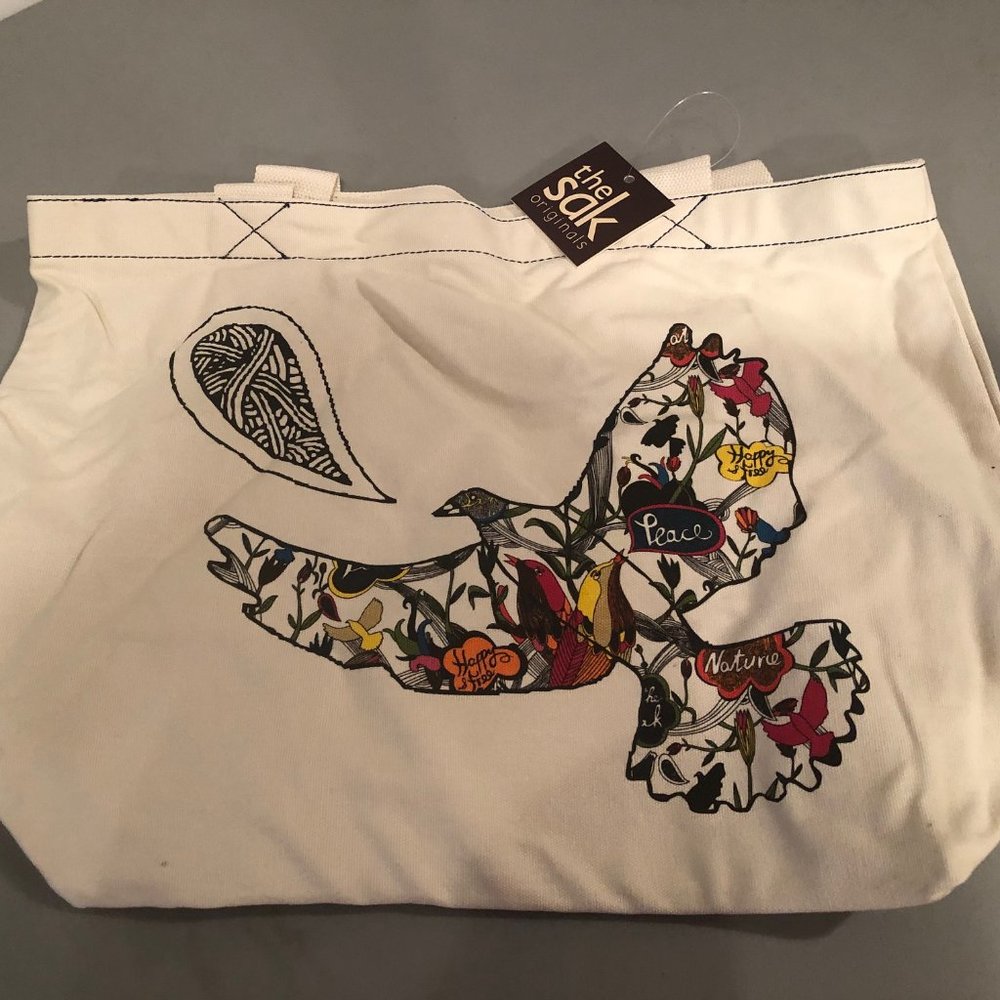 The Sak Grocery Tote Shopper NWT Peace Print